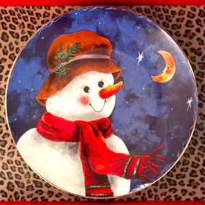 LTD Commodities SNOWMAN plate Holiday Winter